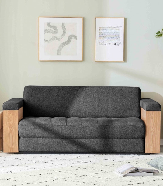 rio timber sofa bed slate