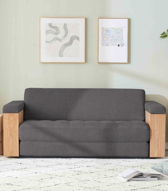 rio timber sofa bed winter grey