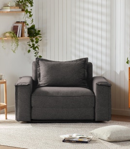 sydney armchair sofa bed charcoal