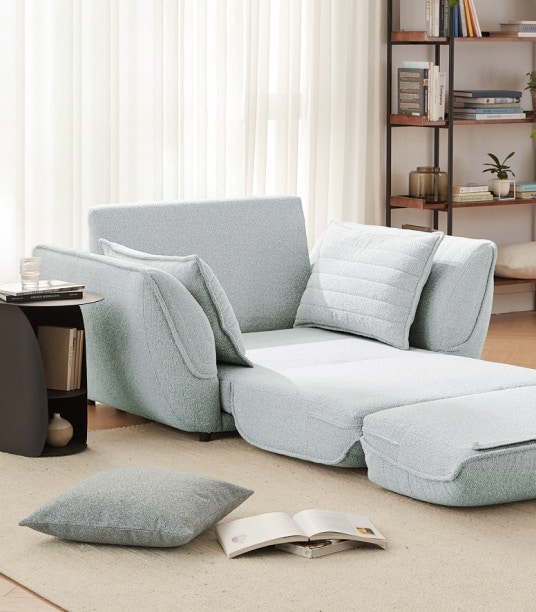 tokyo armchair sofa bed artic blue 02