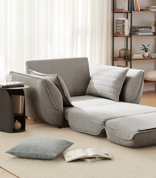 tokyo armchair sofa bed fog grey 02