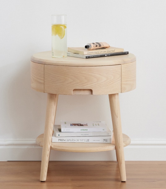 trove bedside table ash