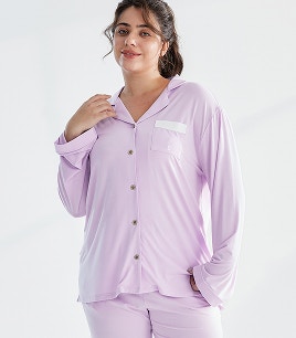 womens dream soft long sleeve sleep shirt lavender