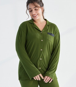womens dream soft long sleeve sleep shirt olive