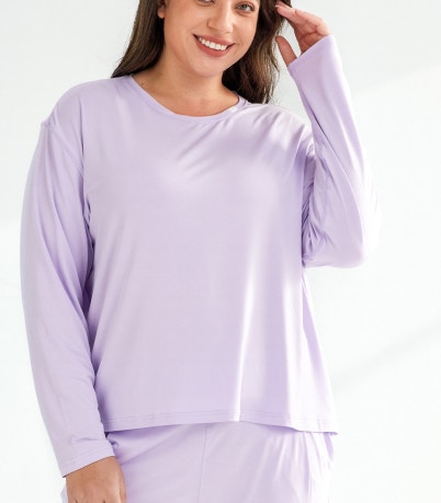 womens dream soft long sleeve sleep tee lavender