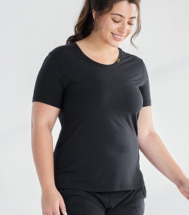 womens dream soft relaxed sleep tee black