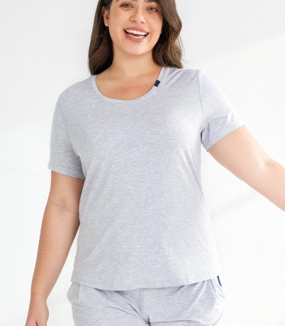 womens dream soft relaxed sleep tee grey marle