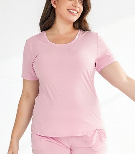 womens dream soft relaxed sleep tee pink