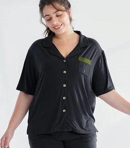 womens dream soft short sleeve sleep shirt black
