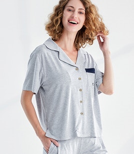 womens dream soft short sleeve sleep shirt grey marle