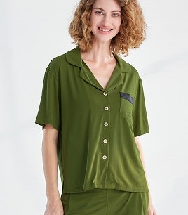 womens dream soft short sleeve sleep shirt olive