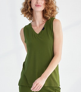 womens dream soft sleep tank olive