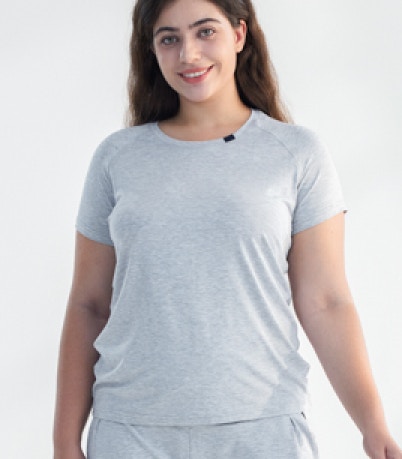 womens modal slim sleep tee grey marle