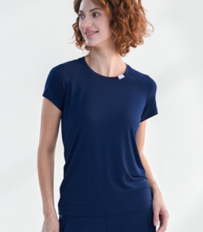 womens modal slim sleep tee navy