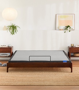 zen adjustable bed base walnut