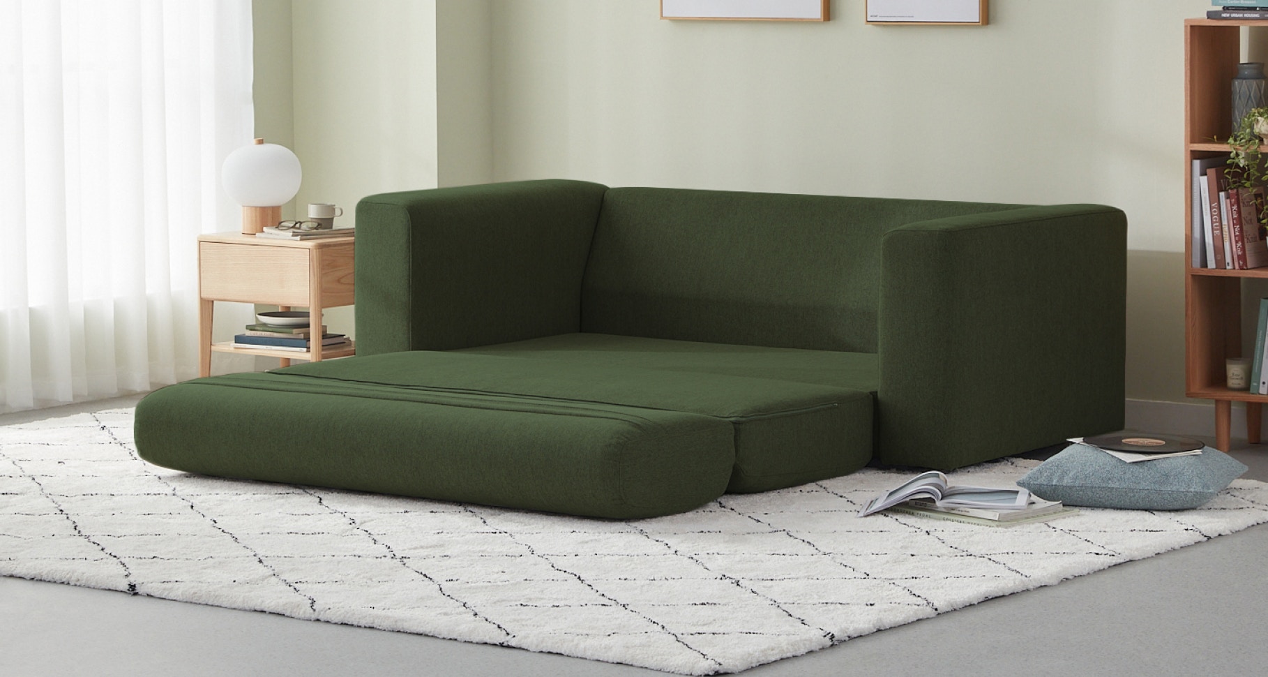 rio sofa bed ivy green 3