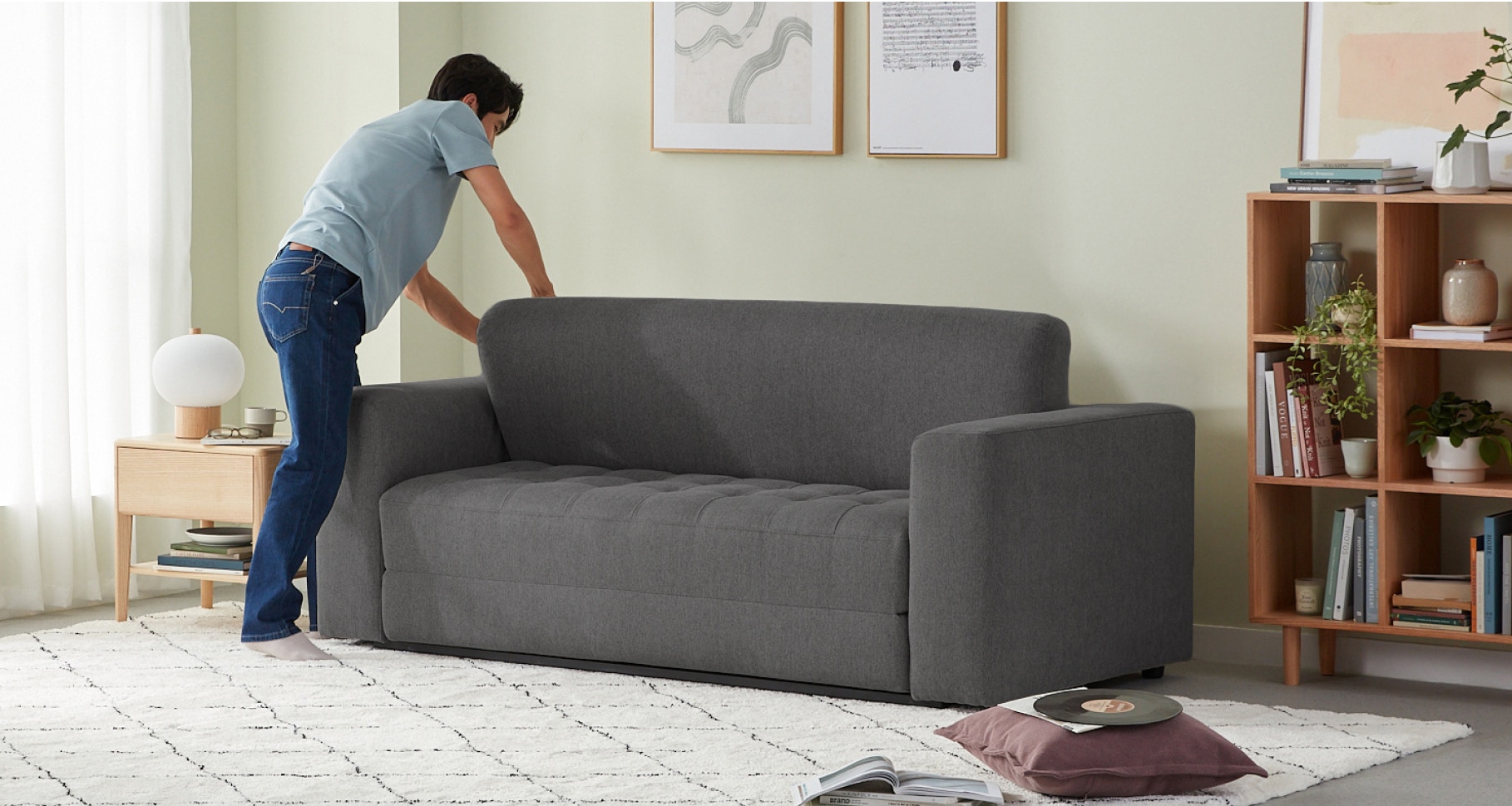 rio sofa bed winter grey 2