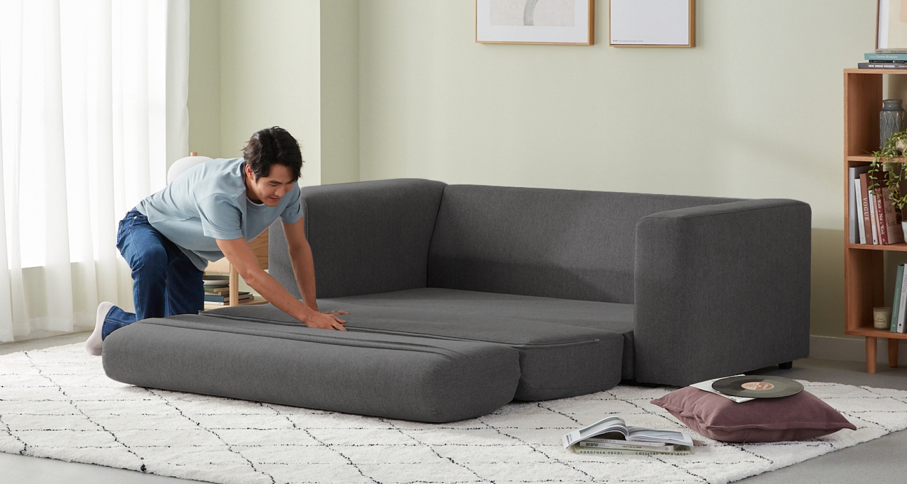 rio sofa bed winter grey 3
