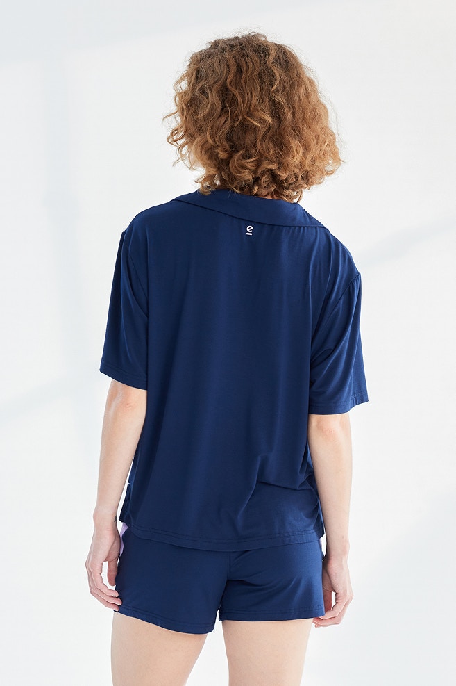 womens dreamsoft short sleeve sleep shirt navy 4